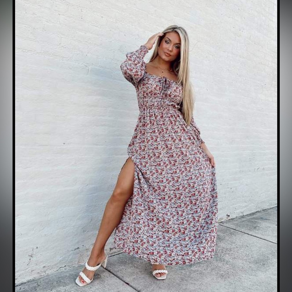 Brand New floral Floor Length Long Sleeve Dress from Lane 201 Size Small Promesa
